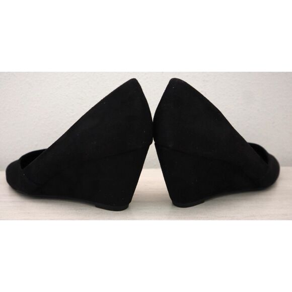 Kenneth Cole Reaction Sz 7.5M Black Microsuede Eltinn D'Orsay Wedge Pumps - Picture 3 of 12